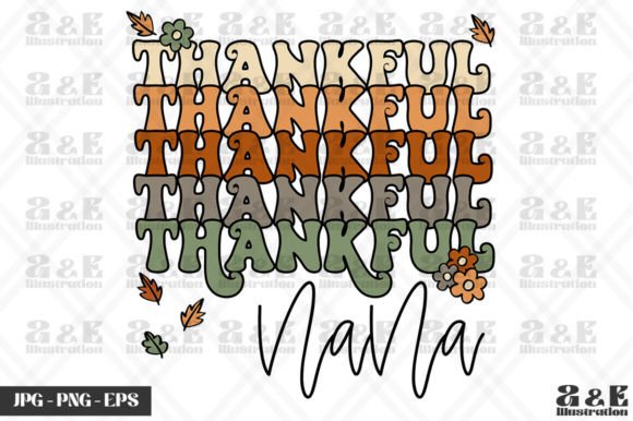 Retro Thankful Nana Thanksgiving Autumn