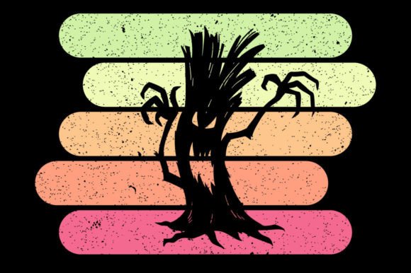 Retro Vintage Sunset Halloween Tree Embroidery Review