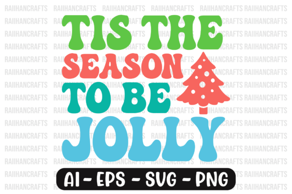 Tis the Season to Be Jolly Retro Wavy